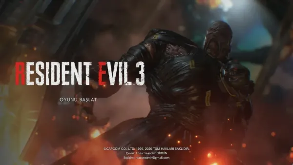 Resident Evil 3 Türkçe Yama