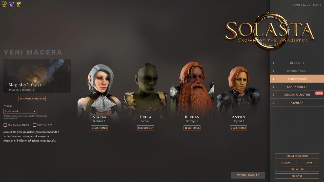 Solasta Crown of the Magister Türkçe Yama v4